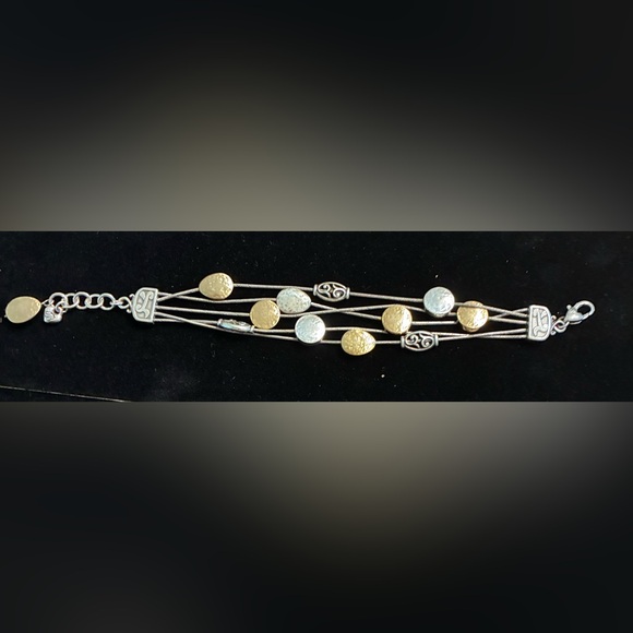 Brighton EUC Deco Gold Silver, Gold Multi-strand Bracelet w/ silver & gold-tone - Picture 4 of 11